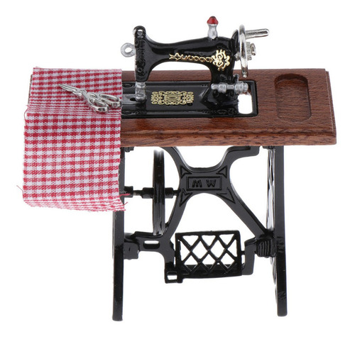 2 Piezas Simulación Miniatura Muebles Máquina De Coser Escen