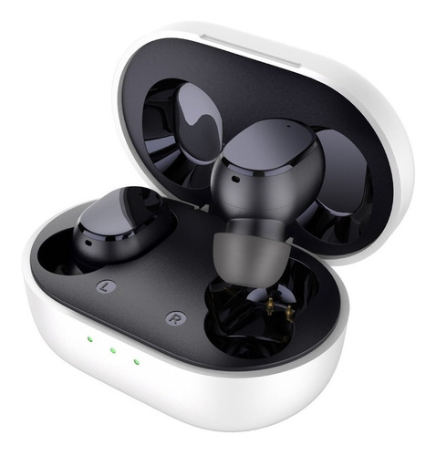 Audífonos in-ear gamer inalámbricos HTC True Wireless Earbuds 2+ TWS5 blanco y negro con luz LED