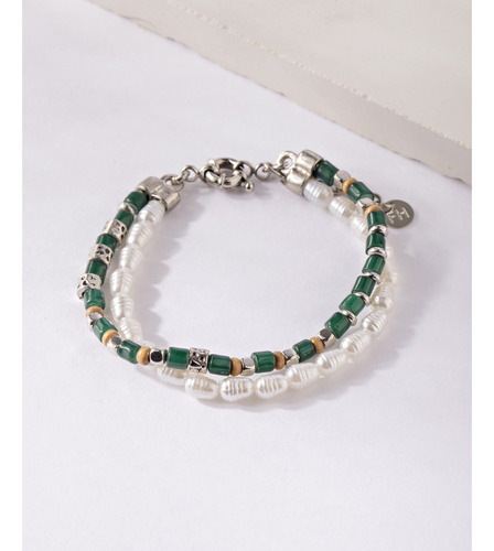Pulseira Masculina Murano E Pérolas