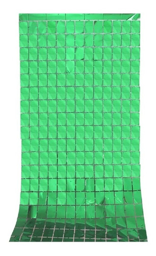 4 Cortina Metálica Cuadrada Tipo Panel Decorativo Cuadros 4d Color Verde