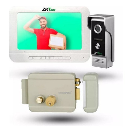 Video Interfon Zkteco Hd Cerradura Electrica Izquierda