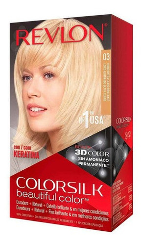Kit Tinte Revlon  Colorsilk beautiful color™ tono 03 rubio ultra claro brillante para cabello