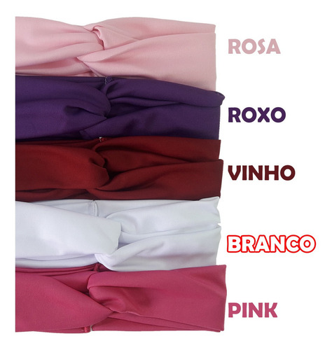 Kit 3 Headband Modelo Faixa De Cabelo Cores Lindas Cor Pink