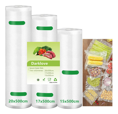 Para Bolsas Para Sellar Alimentos Al Vacío, 3 Rollos