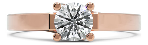 Anel De Noivado Solitário Ouro 18k Com Moissanite 50 Pontos