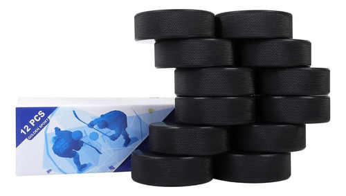 Paquete De 12 Discos Puck Para Hockey Peso Y Medida Oficial