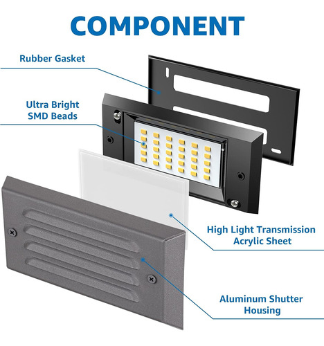Luces De Escalera Sunvie De Bajo Voltaje Para Exteriores, 5