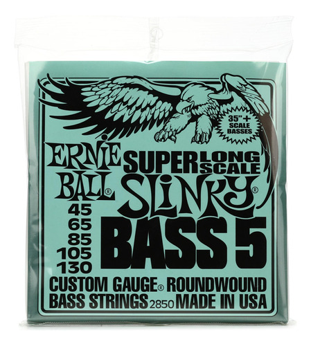 Cuerdas Bajo Ernie Ball 5 Cuerdas De Escala Superlarga, 45-1