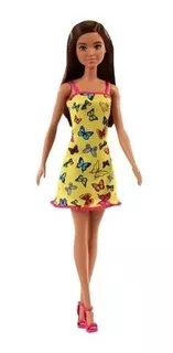 Barbie Fashionista Vestido Amarelo Borboletas - Envio Imed.