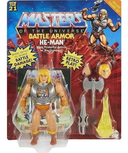Mattel Motu He man Battle Armor Masters Retro Mu eco Deluxe