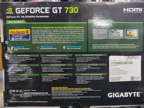 Imagen 3 de 3 de Tarjeta De Vídeo Gigabyte Nvidea Geforce Gt 730
