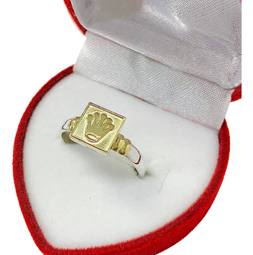 Anillo Rolex Cuadrado Plata Y Oro Ideal Hombre Ao 438-1