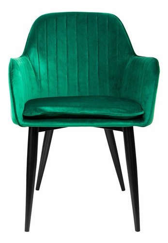 Sillon Eames Tapizado Verde Recto Diseño de la tela Lisa