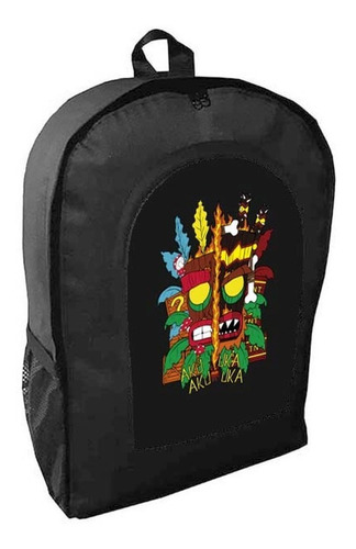 Mochila Negra Crash Bandicoot Adulto / Escolar A18