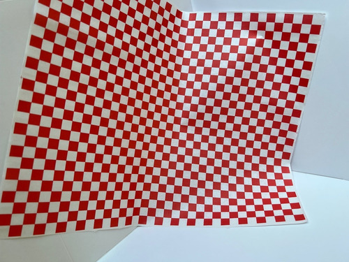 Papel Antigrasa Cuadros Rojos 34x28 Cm 1000u