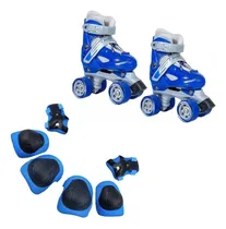 Comprar Patines Rollers Azul Más Protectores +envío Gratis