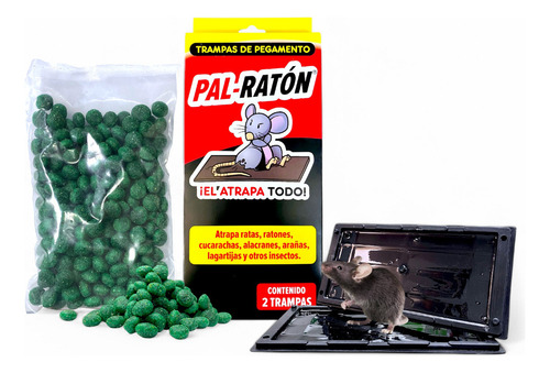 Difarat 250 Gr Raticida Canicas Ratas Ratones + Trampa Pal R