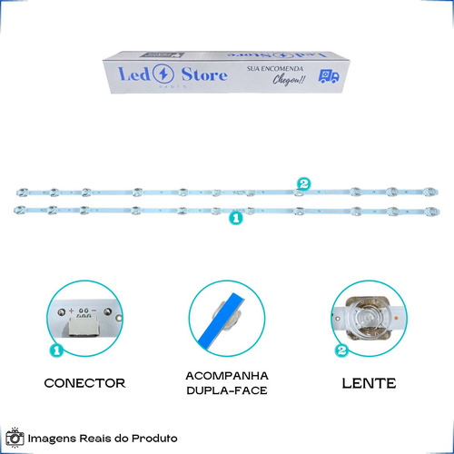 Kit C/2 Barras Led Tcl 43s6500fs 43s6500 43s5300