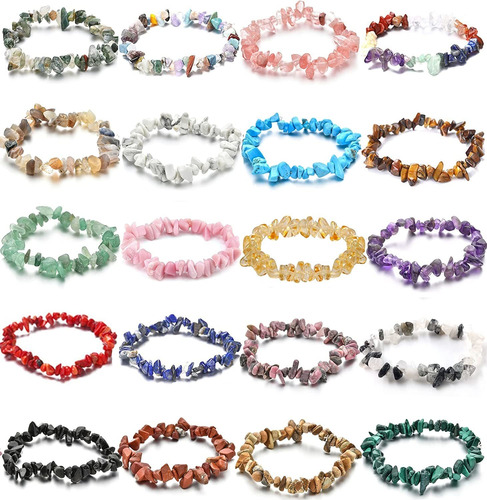 Samoco 20 Pulseras De Piedras Preciosas Naturales De Chakras