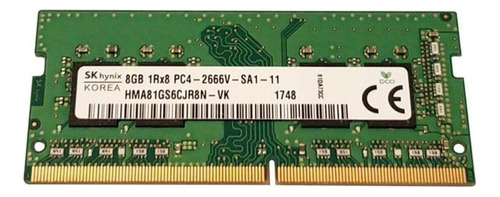 Memoria Ram Color Verde 8gb 1 Sk Hynix Hma81gs6cjr8n-vk