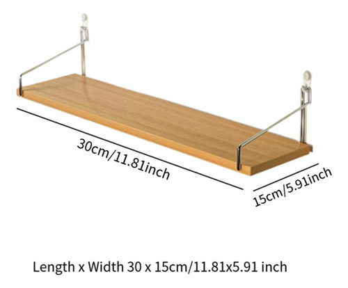 Estante Organizador De Pared De Madera Con Ganchos, Estante