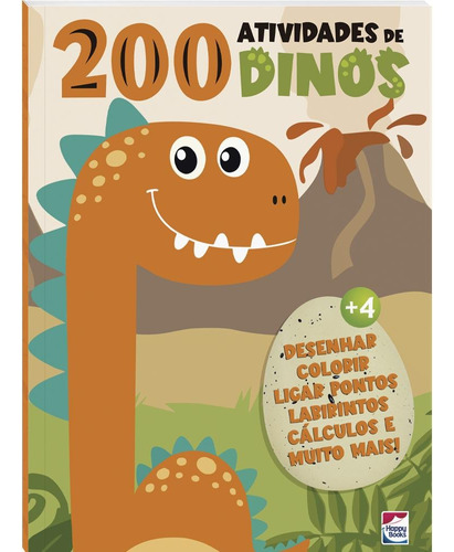 200 Atividades de Dinos, de Little Pearl Books. Happy Books Editora Ltda., capa mole em português, 2017