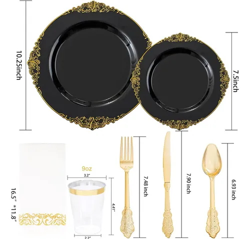 Vajilla Plástico Fiesta Platos Desechables Reutilizable 70pz