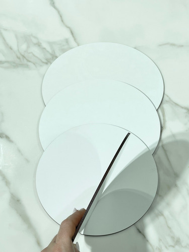 Base Torta Fibrofacil Mdf Blanco Disco Bandeja 32cm X10u