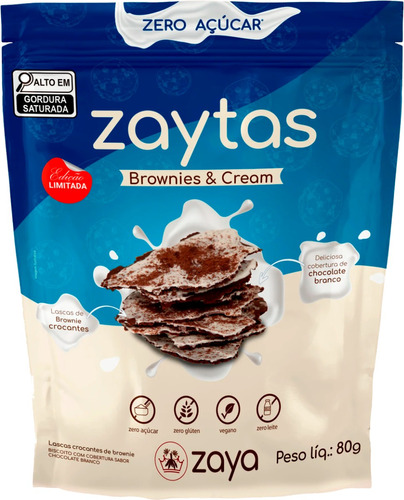 Lasca De Brownie S/ Gluten Zaytas Brownies Cream Zero Açucar