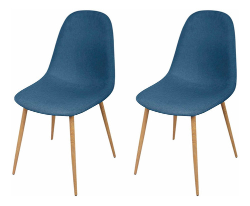 Imagen 3 de 5 de Mesa De Vidrio Para Comedor + Set X 4 Sillas Tamesis Azul