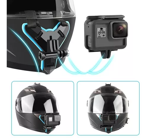GoPro Hero 8/7/6/5/4 para cámara de acción DJI Osmo Action Xiaoyi SJCam Linghuang Correa para casco de moto