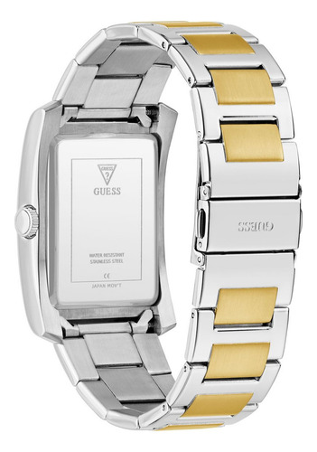 Reloj Guess Clyde Bitono Hombre Bisel Plateado Fondo Verde