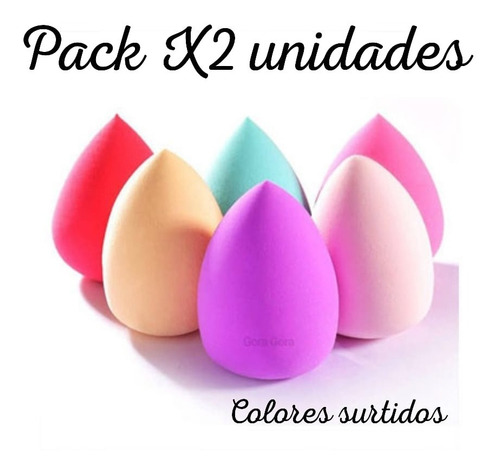 Pack X2 Esponjas De Maquillaje Suaves Para Base Blender