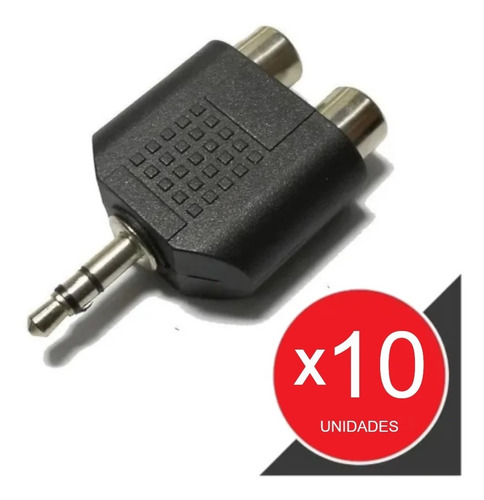 Adaptador Miniplug 3.5 Macho Stereo / Rca Hembra X2 Est X10