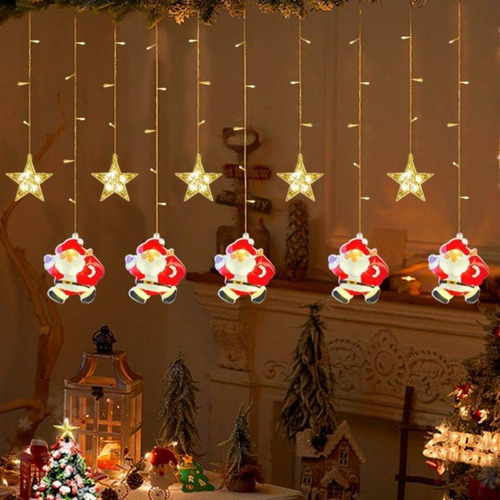 Cortina De Luz Para Decoracion Navidad Diseño Santa