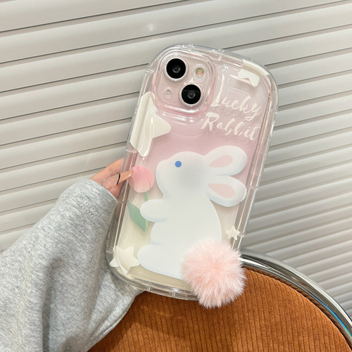Carcasa De Conejo Manchada Rosa For iPhone For AirPods