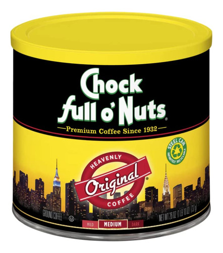 Chock Full O'nuts Café Molido Tostado Medio, 26 Onzas