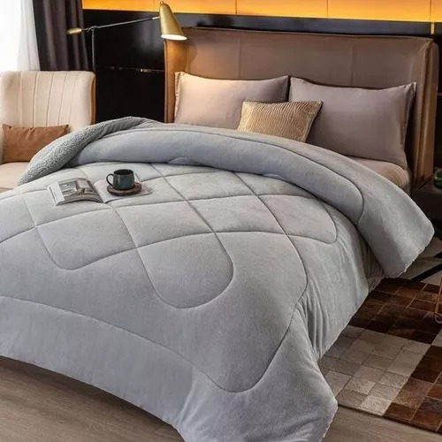 Edredón Flannel Corderito Queen 230x250 City Blanco