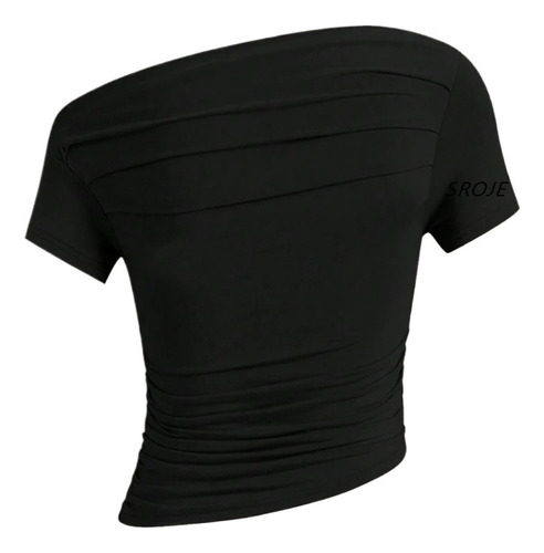Camiseta Mujer Hombros Descubiertos Top Corto