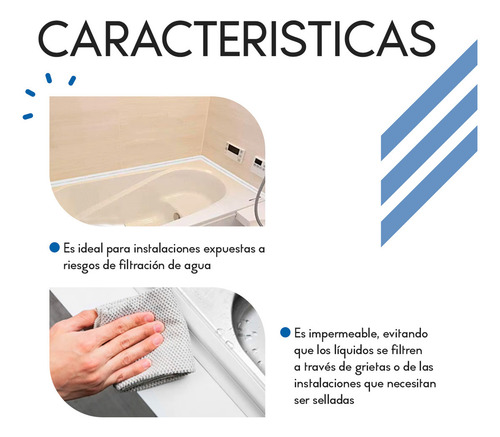 Cinta Adhesiva Para Calafateo Diler Tira Autoadhesiva Impermeable Sellador Para Juntas Baño Cocina Tina De Pvc 2cm X 3mts Color Blanco