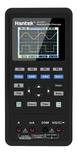 Osciloscópio Digital Portátil Hantek 2d72 70 Mhz 2 Canais - 3 Em 1 Com Função Multímetro E Gerador De Função