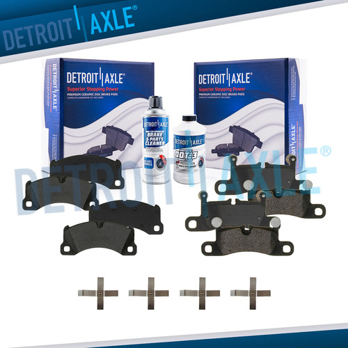 Front Rear Ceramic Brake Pads W/ Hardware For Porsche Caye