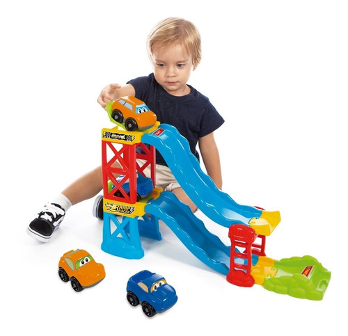 Pista De Corrida 2 Carrinhos Brinquedo Ramp Racer Maral