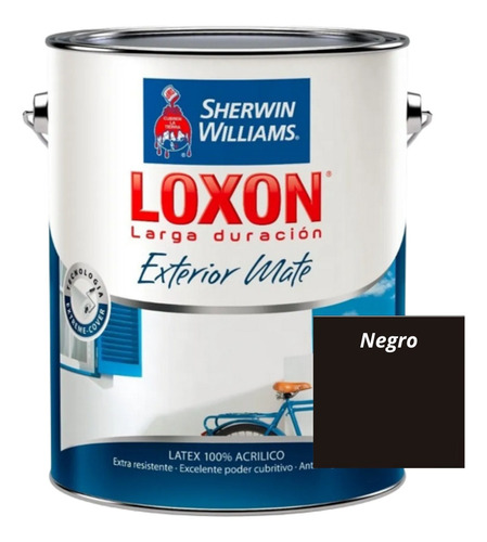 Loxon Larga Duración Exterior Mate Colores X 4 Lts Color Negro