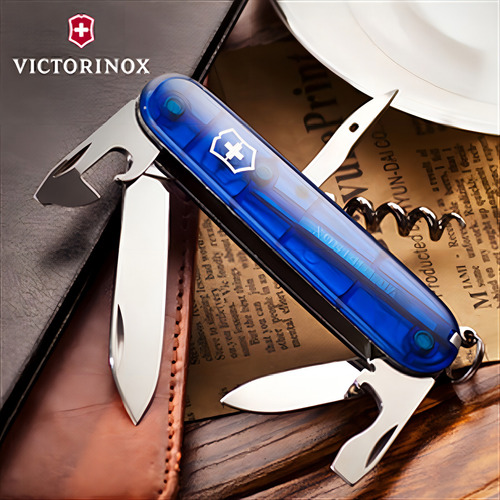 Cuchillo Victorinox Spartan azul translúcido de 12 funciones