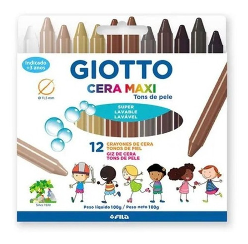 Crayones escolares Giotto Skin Tones Jumbo de 12 colores