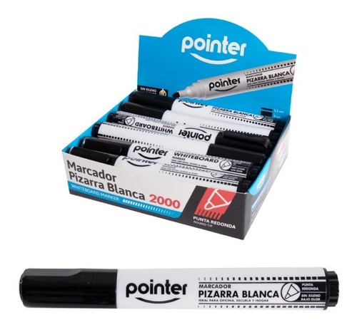 Marcador Acrílico Pointer Para Pizarra Negro X 12 Pcs  