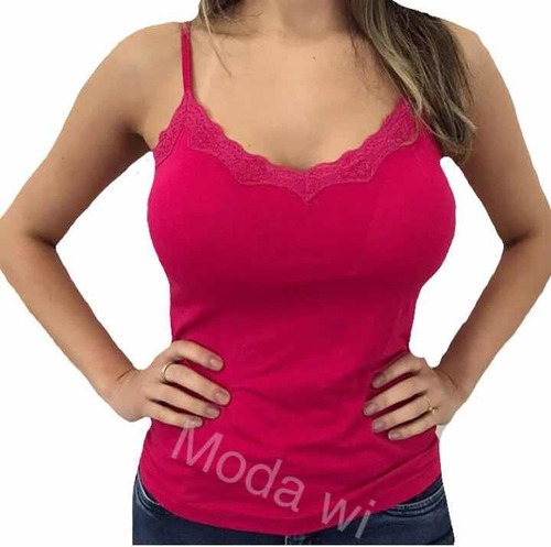 Blusinha De Renda De Alcinha Com Bojo Promoção  P M G