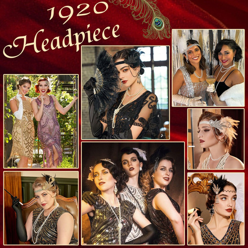 Naiska 1920 - Diadema De Plumas Con Forma De Flapper Para Mu