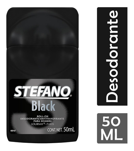 Stefano Black desodorante antitranspirante roll-on de 50ml